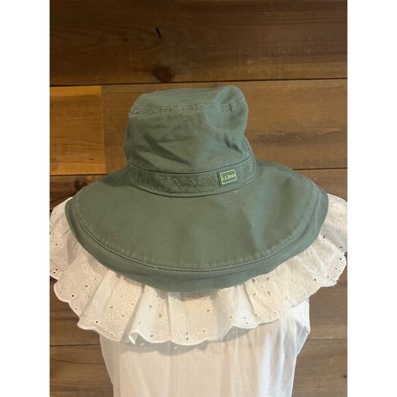 L.L. Bean Wide Brim Bucket Hat Green Summer Hat Size Small - Picture 3 of 7